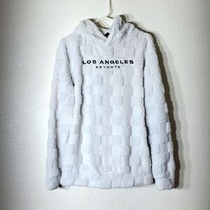 Shein Ladies Large White Fluffy Hooded Pullover